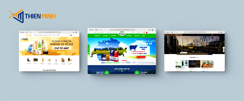 Thiên Minh hiện tại cung cấp nhiều gói dịch vụ thiết kế website theo yêu cầu cho nhiều loại lĩnh vực khác nhau