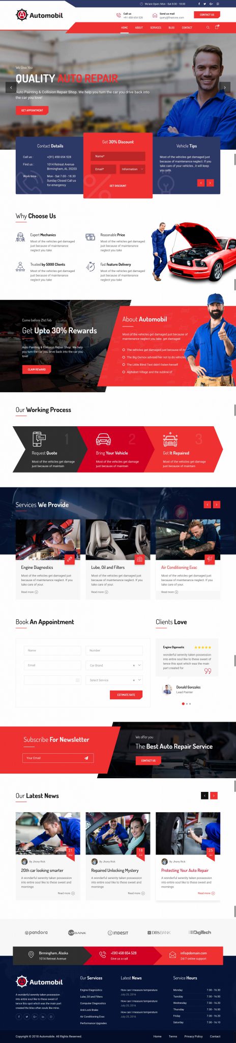 Thiết kế website sửa xe ô tô tại Thiên Minh