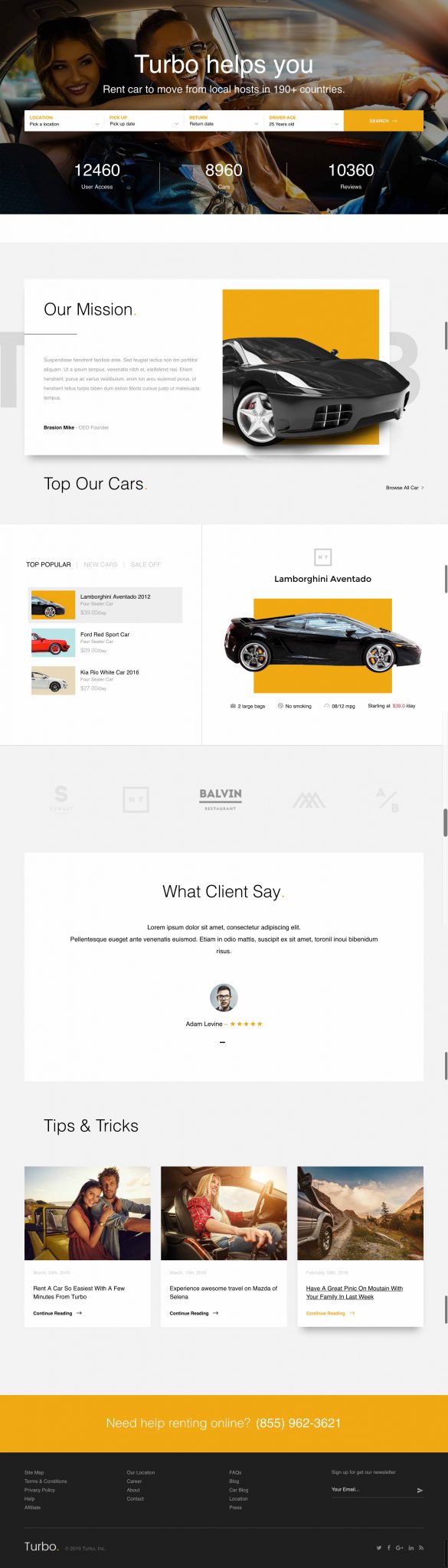 Mẫu thiết kế website thuê xe du lịch