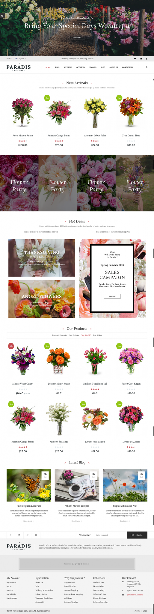 Thiết kế website Shop hoa tại Thiên Minh