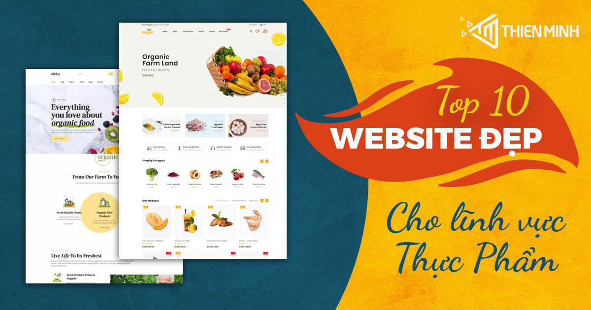 Top 10 mẫu website thực phẩm đẹp theo xu hướng mới