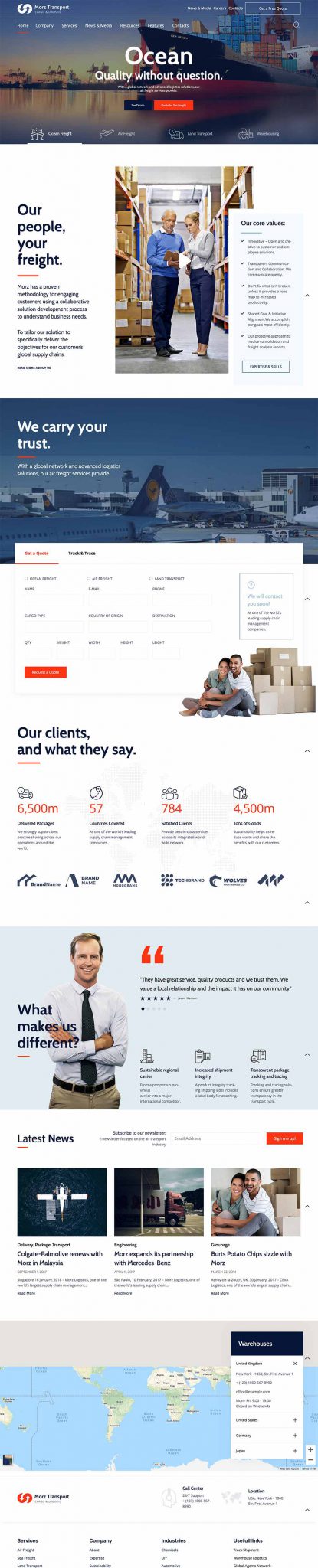 Thiết kế website đẹp cho doanh nghiệp vận chuyển