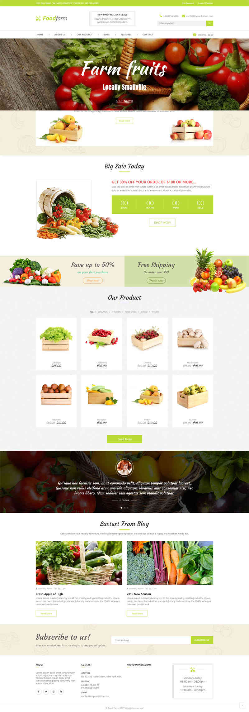 thiet ke website tmi organic food 150028