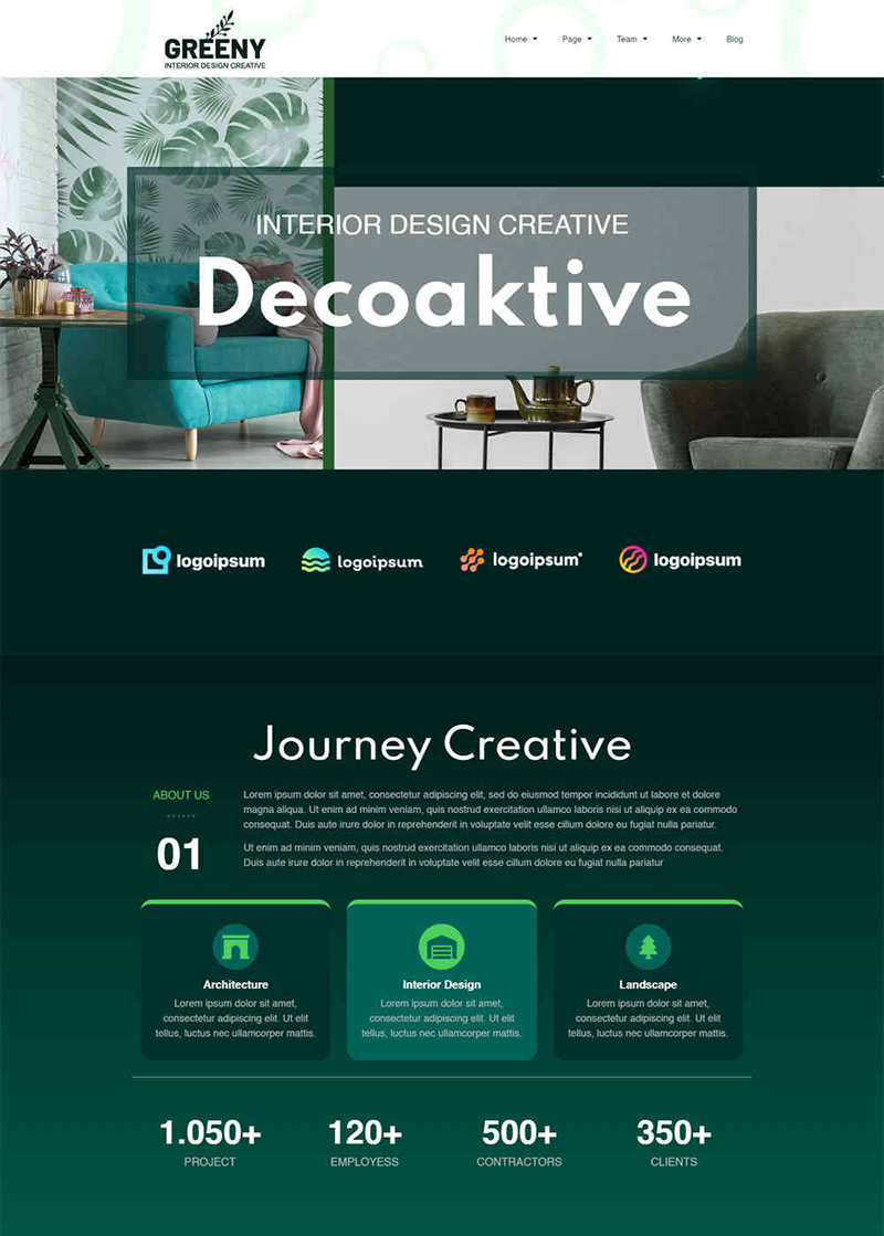 Mẫu thiết kế website nội thất Decoaktive