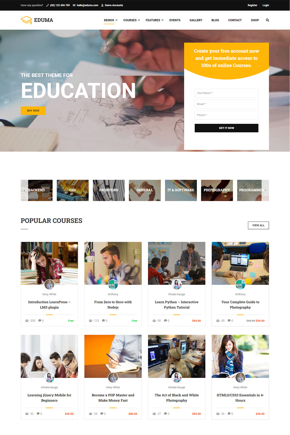 mẫu website giáo dục thịnh hành năm 2022