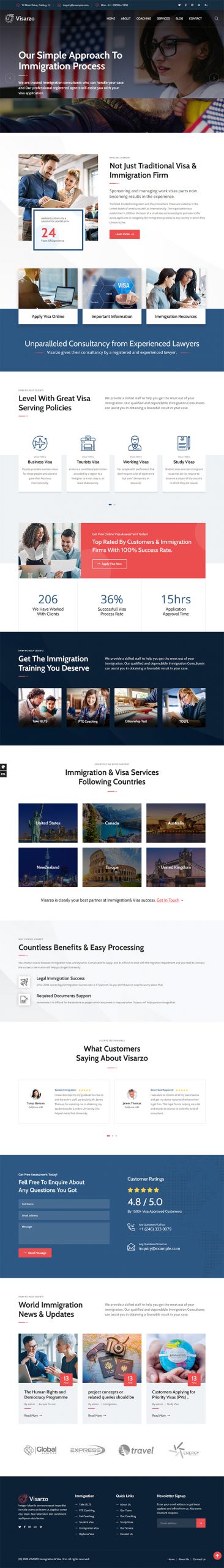 Mẫu giao diện website Dịch vụ Di trú TMI_Immigration_25001