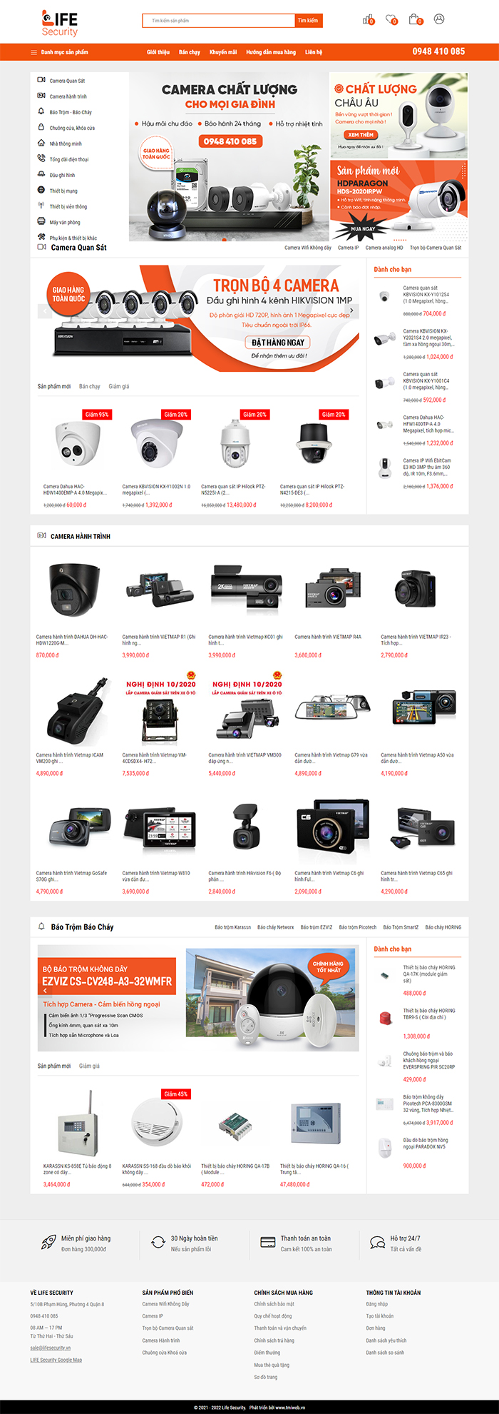 Mẫu website bán camera quan sát TMI-WEB-CA01